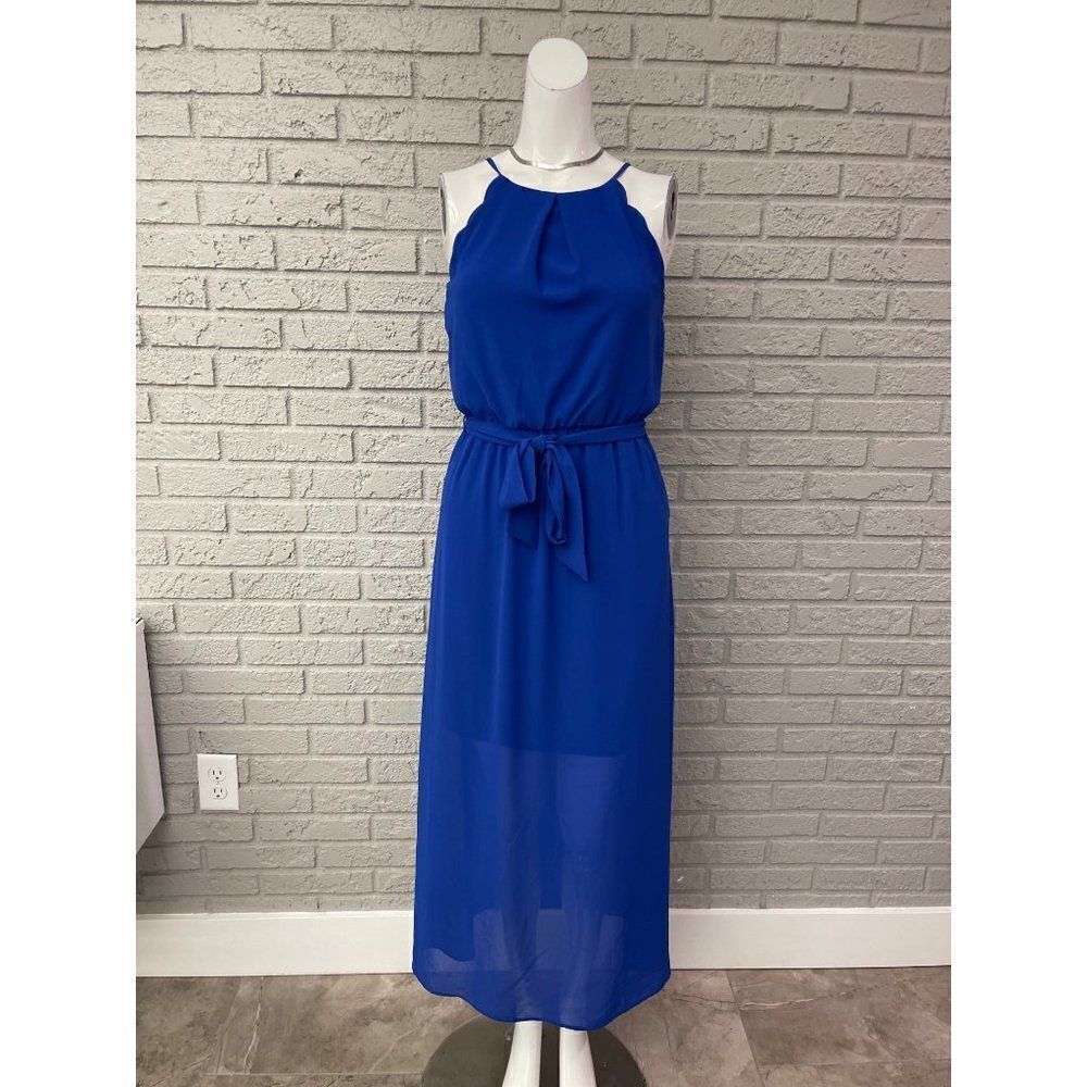 I.N. San Francisco Scallop Halter Maxi Dress Size XS